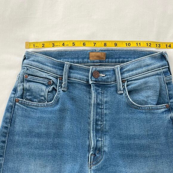 Mother The Tripper Ankle Fray in Layover Blue Wash Denim Stretch Jeans, Size 27 - Picture 6 of 15